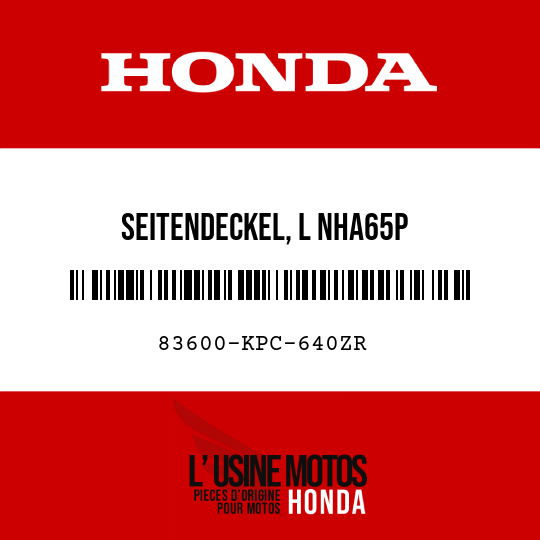 image de 83600-KPC-640ZR SEITENDECKEL, L NHA65P 