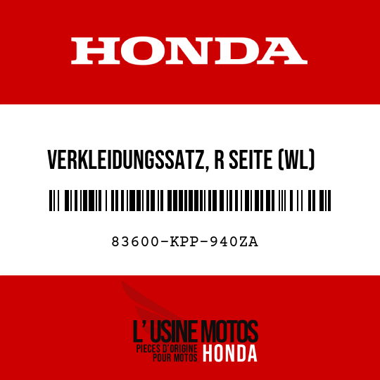 image de 83600-KPP-940ZA VERKLEIDUNGSSATZ, R SEITE (WL) TYPE1