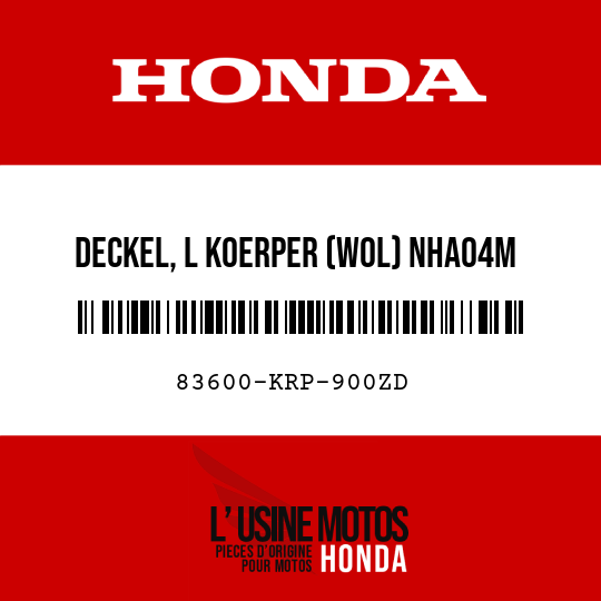 image de 83600-KRP-900ZD DECKEL, L KOERPER (WOL) NHA04M