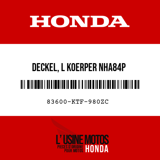 image de 83600-KTF-980ZC DECKEL, L KOERPER NHA84P 