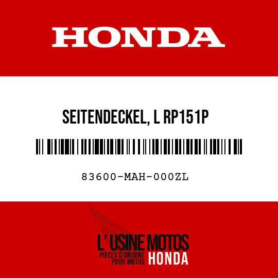 image de 83600-MAH-000ZL SEITENDECKEL, L RP151P 