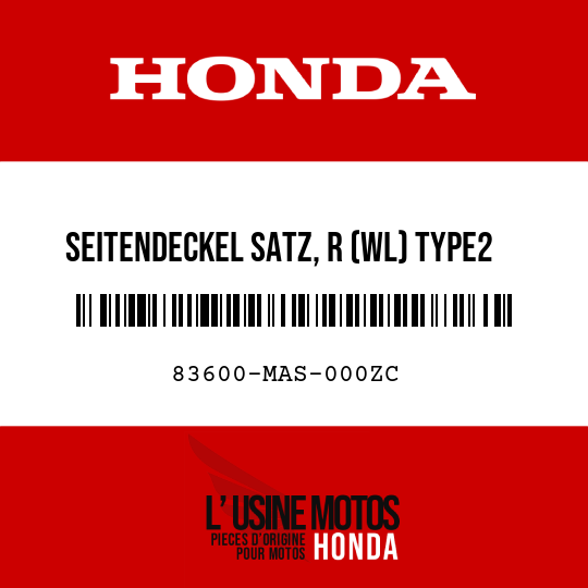 image de 83600-MAS-000ZC SEITENDECKEL SATZ, R (WL) TYPE2 