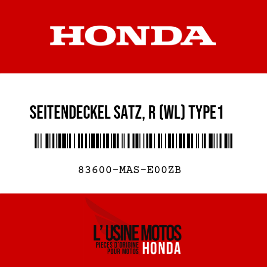 image de 83600-MAS-E00ZB SEITENDECKEL SATZ, R (WL) TYPE1