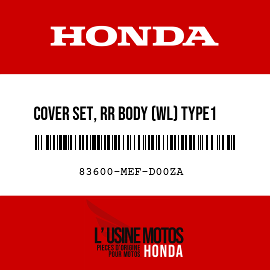 image de 83600-MEF-D00ZA COVER SET, RR BODY (WL) TYPE1  (TYPE1 )