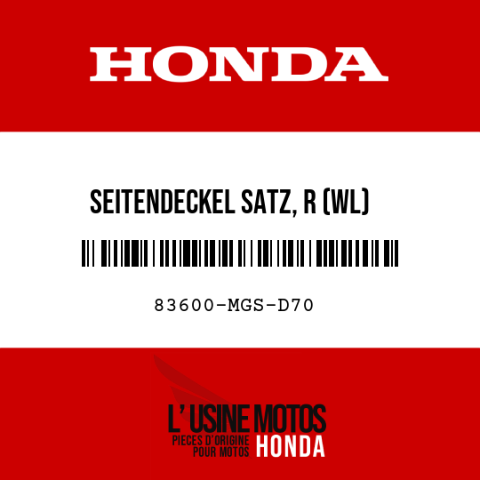 image de 83600-MGS-D70 SEITENDECKEL SATZ, R (WL)