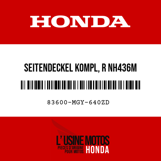 image de 83600-MGY-640ZD SEITENDECKEL KOMPL, R NH436M