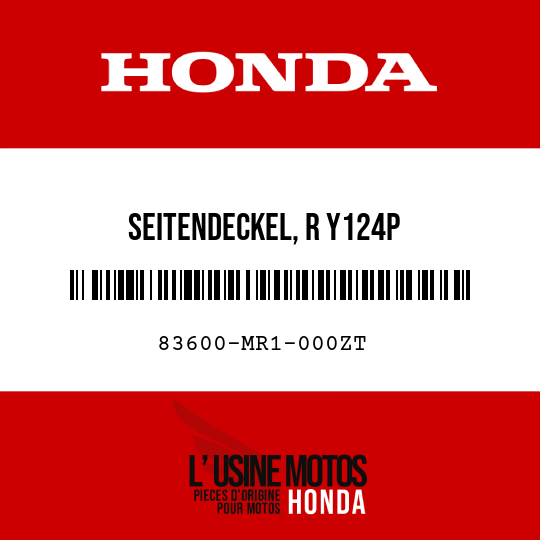 image de 83600-MR1-000ZT SEITENDECKEL, R Y124P 