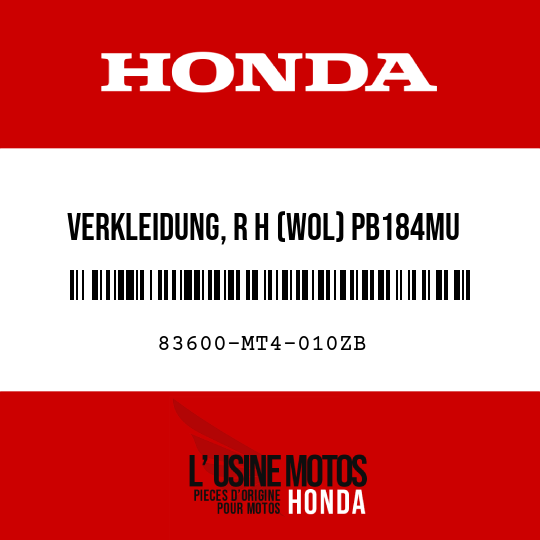 image de 83600-MT4-010ZB VERKLEIDUNG, R H (WOL) PB184MU 