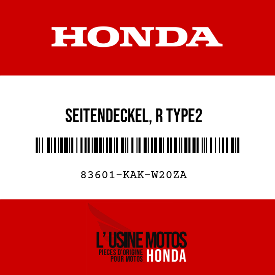 image de 83601-KAK-W20ZA SEITENDECKEL, R TYPE2 