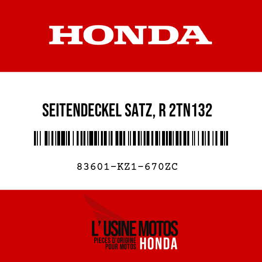 image de 83601-KZ1-670ZC SEITENDECKEL SATZ, R 2TN132 