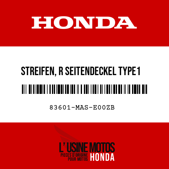image de 83601-MAS-E00ZB STREIFEN, R SEITENDECKEL TYPE1 (TYPE1 )