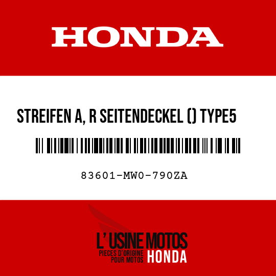 image de 83601-MW0-790ZA STREIFEN A, R SEITENDECKEL () TYPE5