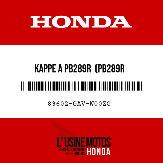 image de 83602-GAV-W00ZG KAPPE A PB289R  (PB289R BLAZER-BLAU)