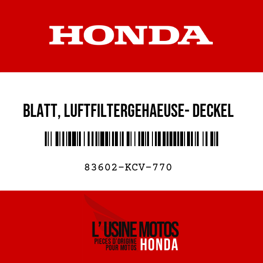 image de 83602-KCV-770 BLATT, LUFTFILTERGEHAEUSE- DECKEL ()