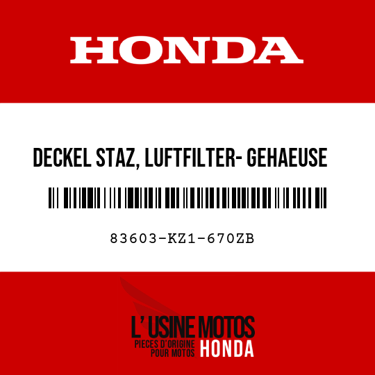 image de 83603-KZ1-670ZB DECKEL STAZ, LUFTFILTER- GEHAEUSE (WL) NH138 