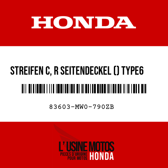 image de 83603-MW0-790ZB STREIFEN C, R SEITENDECKEL () TYPE6 