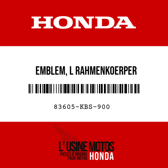 image de 83605-KBS-900 EMBLEM, L RAHMENKOERPER
