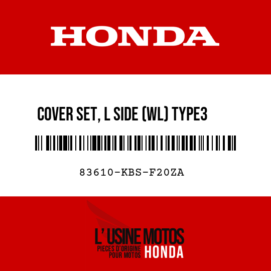 image de 83610-KBS-F20ZA COVER SET, L SIDE (WL) TYPE3  (TYPE3 )