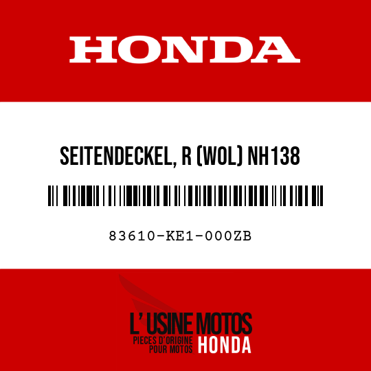 image de 83610-KE1-000ZB SEITENDECKEL, R (WOL) NH138 