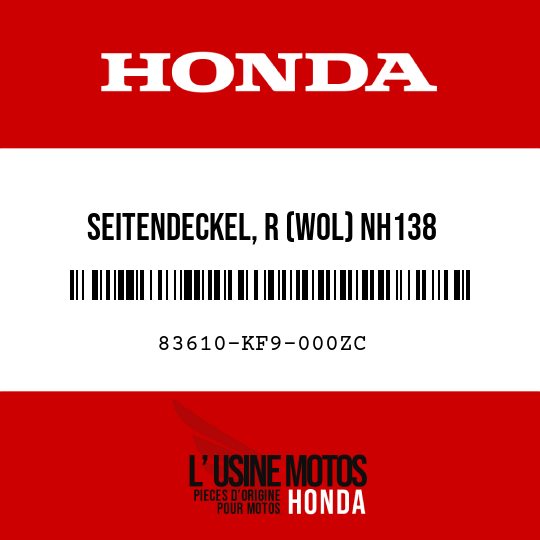 image de 83610-KF9-000ZC SEITENDECKEL, R (WOL) NH138 