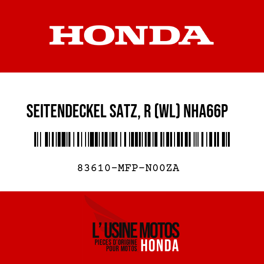 image de 83610-MFP-N00ZA SEITENDECKEL SATZ, R (WL) NHA66P (NHA66P WEISSE PERLE, SONNENSTRAHL)