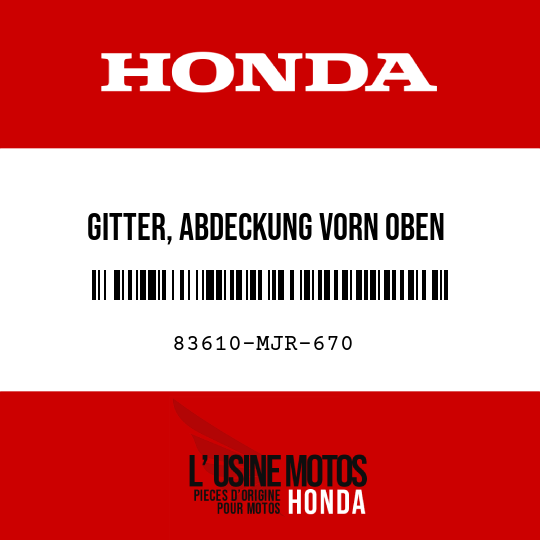 image de 83610-MJR-670 GITTER, ABDECKUNG VORN OBEN