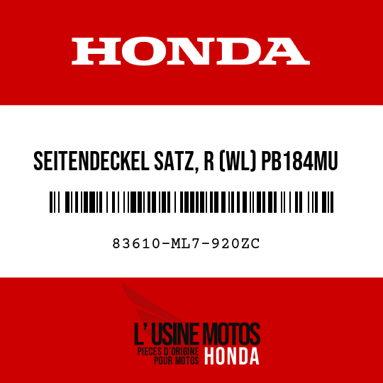image de 83610-ML7-920ZC SEITENDECKEL SATZ, R (WL) PB184MU 