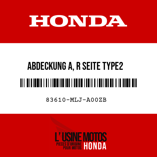 image de 83610-MLJ-A00ZB ABDECKUNG A, R SEITE TYPE2