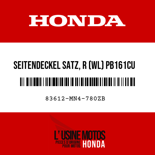 image de 83612-MN4-780ZB SEITENDECKEL SATZ, R (WL) PB161CU 