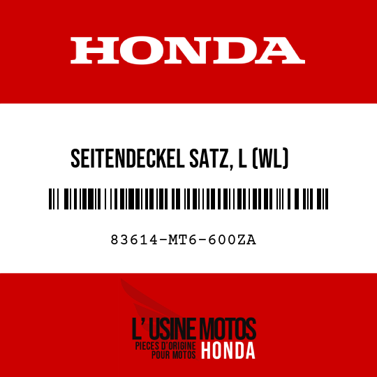image de 83614-MT6-600ZA SEITENDECKEL SATZ, L (WL) R167/TYPE1 