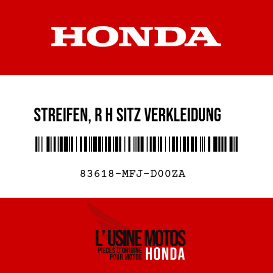 image de 83618-MFJ-D00ZA STREIFEN, R H SITZ VERKLEIDUNG TYPE1