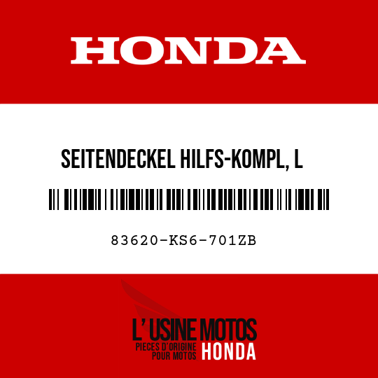 image de 83620-KS6-701ZB SEITENDECKEL HILFS-KOMPL, L R119/TYPE1 