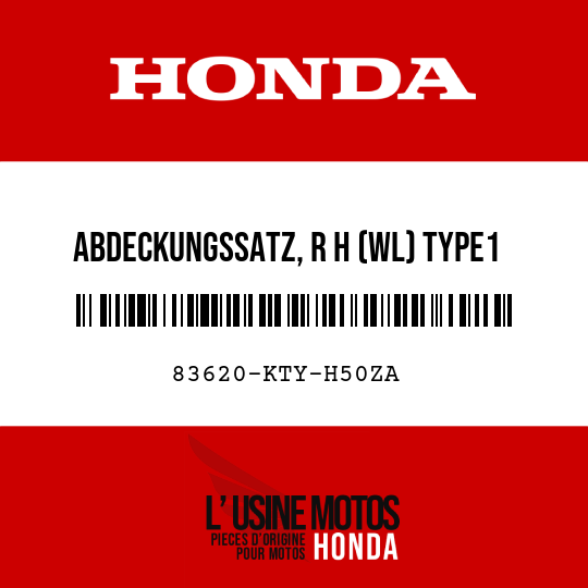 image de 83620-KTY-H50ZA ABDECKUNGSSATZ, R H (WL) TYPE1