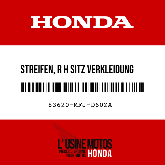 image de 83620-MFJ-D60ZA STREIFEN, R H SITZ VERKLEIDUNG TYPE1
