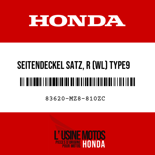 image de 83620-MZ8-810ZC SEITENDECKEL SATZ, R (WL) TYPE9 