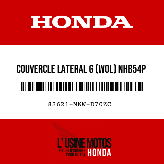 image de 83621-MKW-D70ZC COUVERCLE LATERAL G (WOL) NHB54P