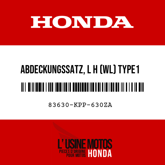 image de 83630-KPP-630ZA ABDECKUNGSSATZ, L H (WL) TYPE1