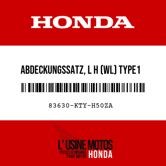 image de 83630-KTY-H50ZA ABDECKUNGSSATZ, L H (WL) TYPE1