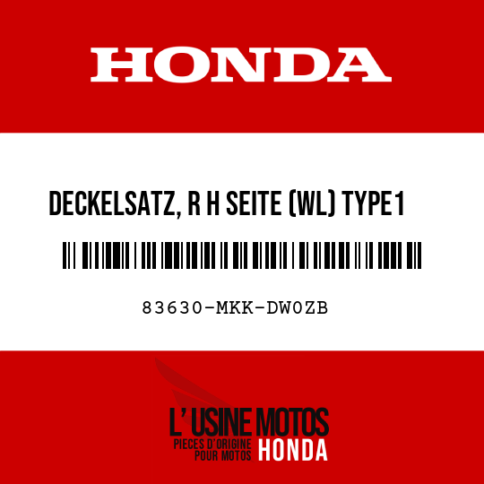 image de 83630-MKK-DW0ZB DECKELSATZ, R H SEITE (WL) TYPE1