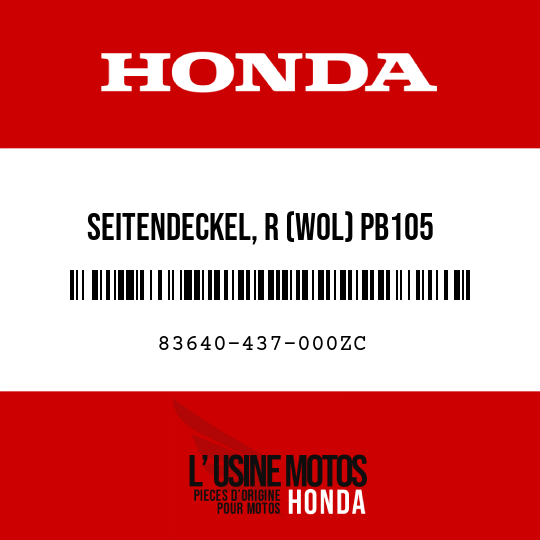 image de 83640-437-000ZC SEITENDECKEL, R (WOL) PB105 