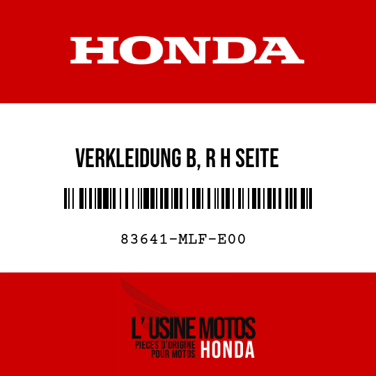 image de 83641-MLF-E00 VERKLEIDUNG B, R H SEITE