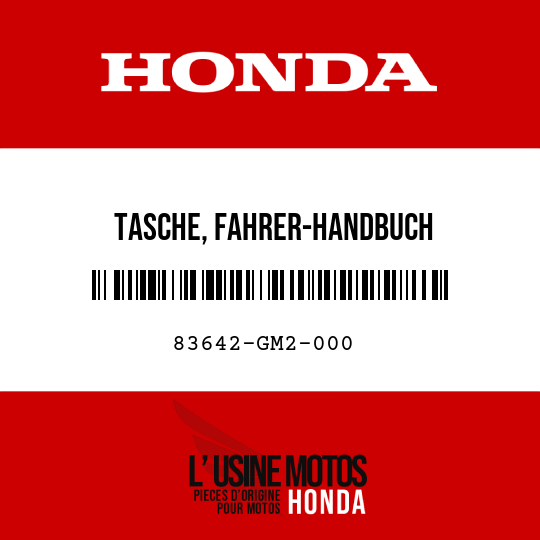 image de 83642-GM2-000 TASCHE, FAHRER-HANDBUCH