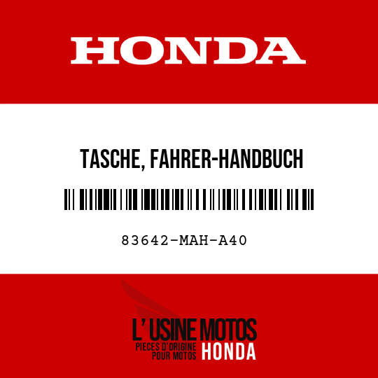 image de 83642-MAH-A40 TASCHE, FAHRER-HANDBUCH