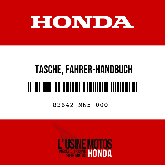 image de 83642-MN5-000 TASCHE, FAHRER-HANDBUCH