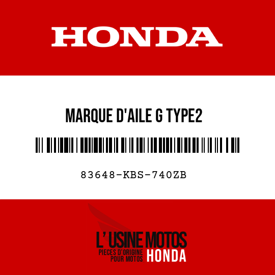 image de 83648-KBS-740ZB MARQUE D'AILE G TYPE2