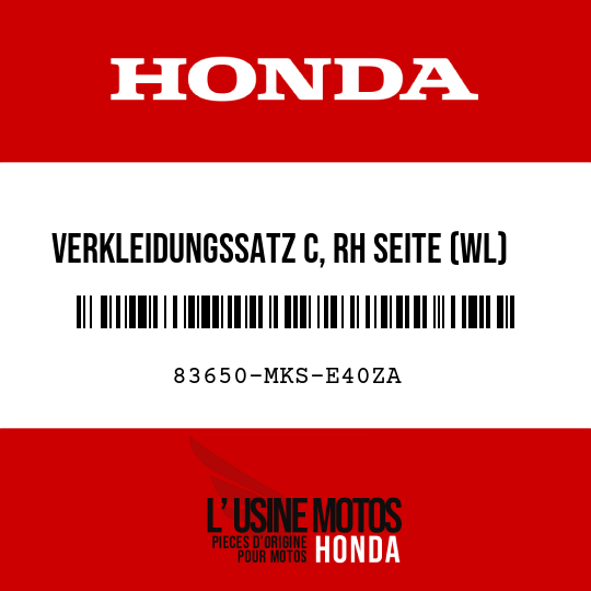 image de 83650-MKS-E40ZA VERKLEIDUNGSSATZ C, RH SEITE (WL) TYPE1