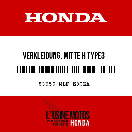 image de 83650-MLF-E00ZA VERKLEIDUNG, MITTE H TYPE3