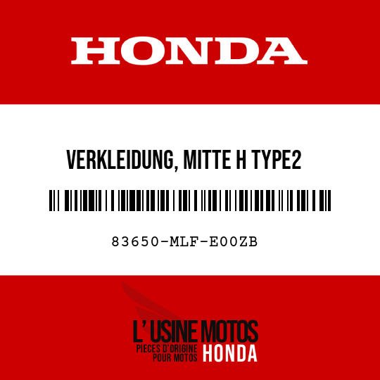 image de 83650-MLF-E00ZB VERKLEIDUNG, MITTE H TYPE2