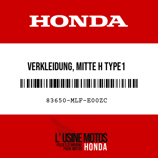 image de 83650-MLF-E00ZC VERKLEIDUNG, MITTE H TYPE1
