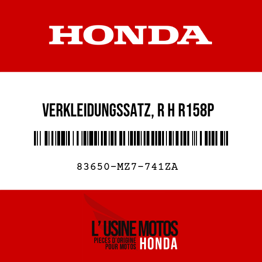image de 83650-MZ7-741ZA VERKLEIDUNGSSATZ, R H R158P 